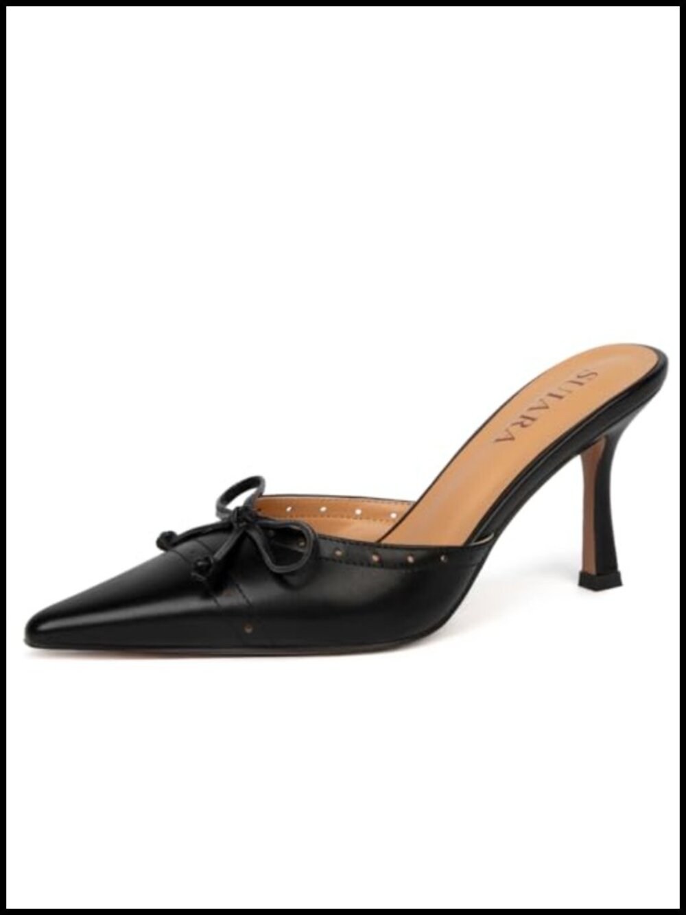 Vintage Kitten Heel Mules Pointed Toe Studded Slip On Stiletto Dressy Pumps
